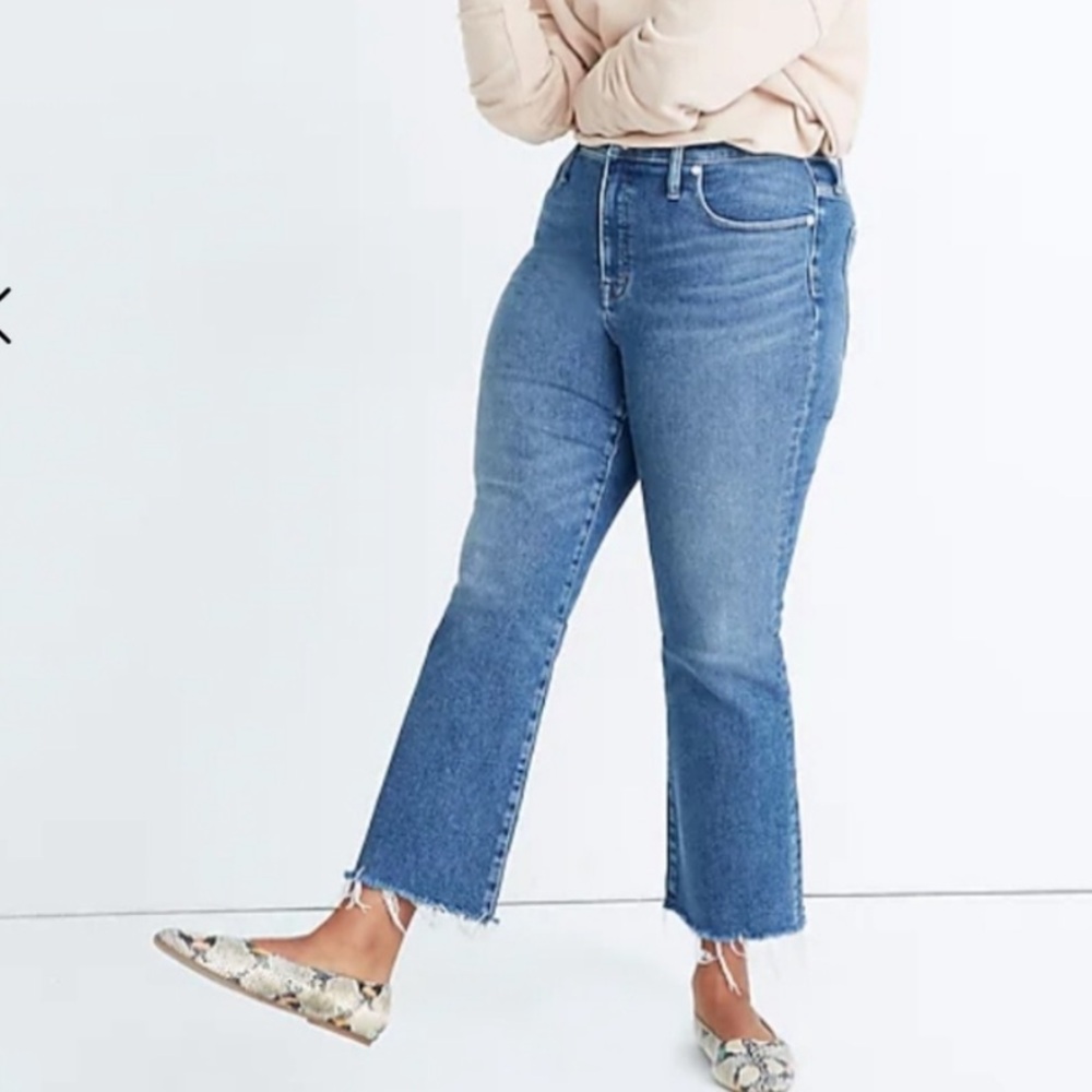 Madewell Blue Cropped Raw-Hem Jeans